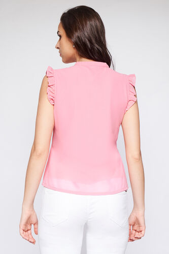 Pink Solid Straight Top, Pink, image 3